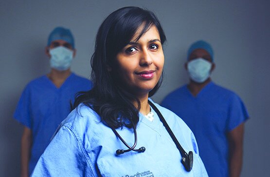 pictures of Dr. Shawn Whatley and Dr. Nadia Alam, both of whom are past presidents of the Ontario Medical Association